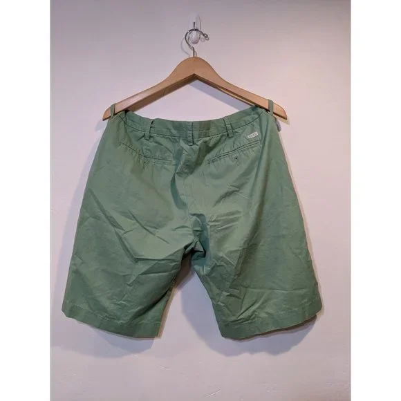 Izod Saltwater Mens Shorts 33 Flat Front Solid Casual Cotton Chino 624 - Picture 9 of 12